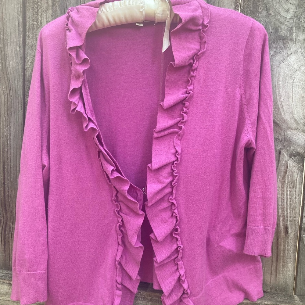 Madison cotton pink ruffle sweater